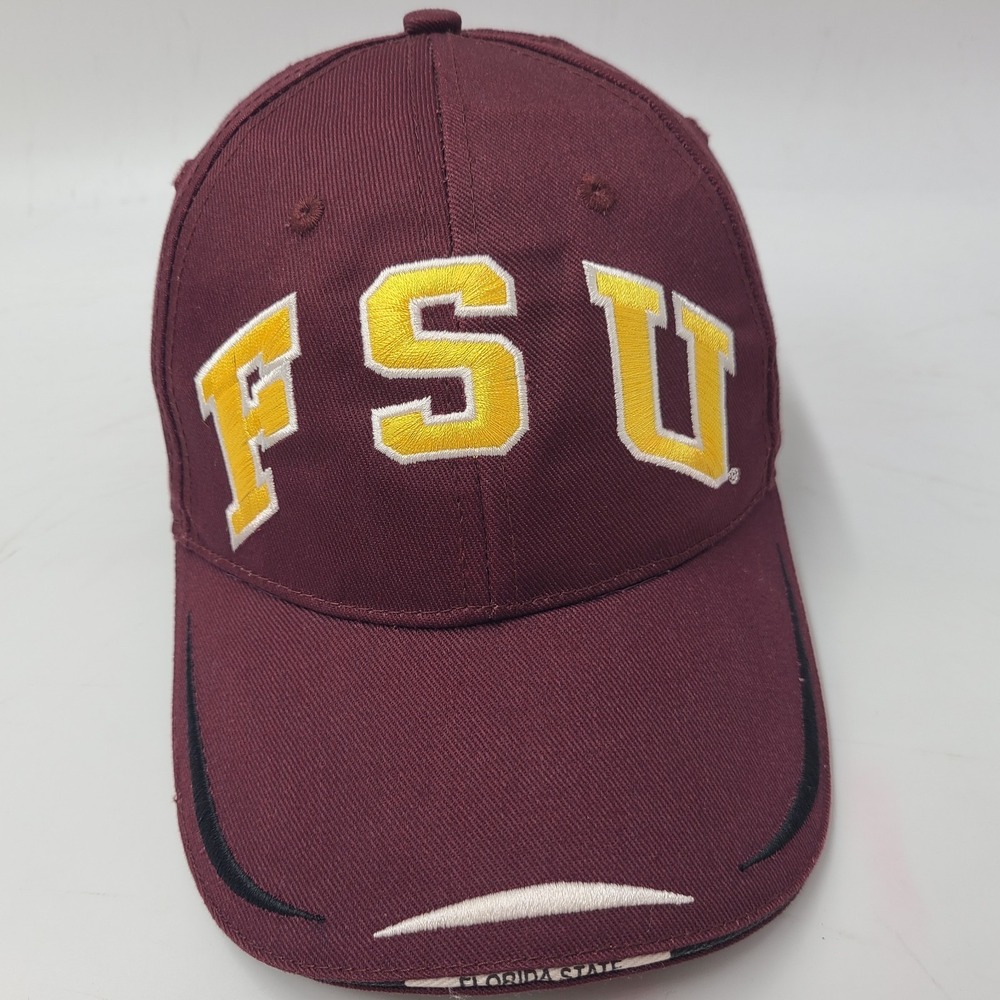 Florida State Seminoles Hat Adjustable FSU Noles Maroon Yellow NCAA Casual Wear